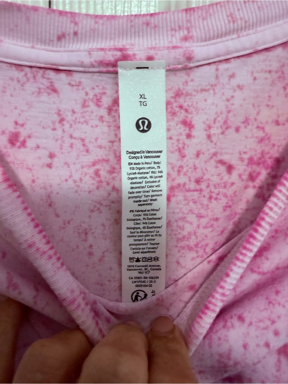 Lululemon All Yours Organic Cotton Tank Top in‎ Pink Organza Size XL VGUC - Picture 4 of 4